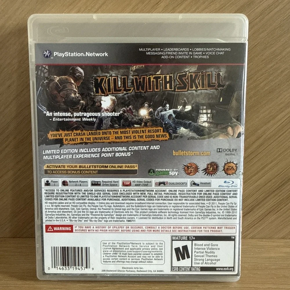 Bulletstorm Limited Edition PS3 PlayStation 3 - Complete CIB